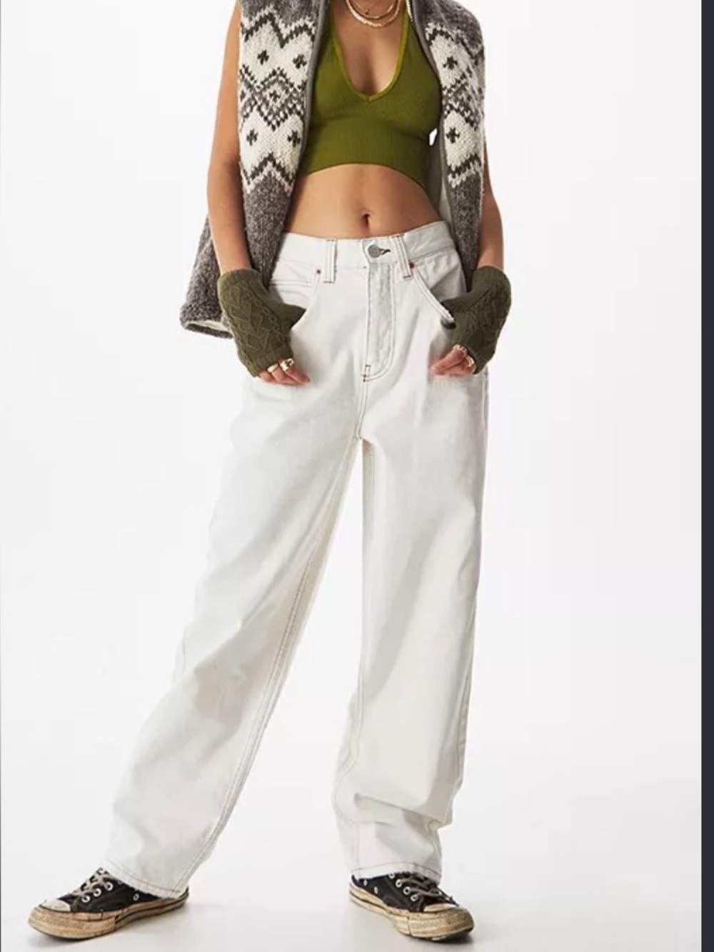 Urban Outfitters Ladies Organic Cotton Modern Boyfriend High-Rise Baggy Jeans 29